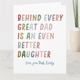 Tarjeta divertida de saludo para padre e hija