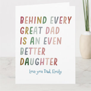 Tarjeta divertida de saludo para padre e hija