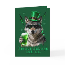 Tarjeta divertida de San Patricio retro de los 90