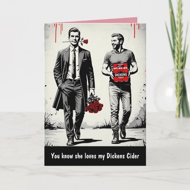 Tarjeta divertida de San Valentín con eslogan (Anverso)
