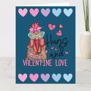 Tarjeta divertida de San Valentín con un pollo
