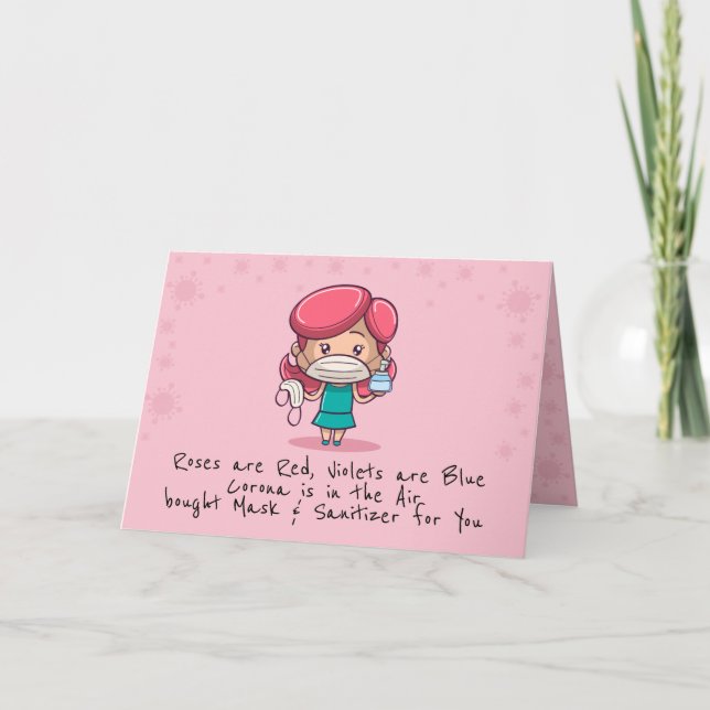 Tarjeta divertida de San Valentín COVID doblada (Anverso)