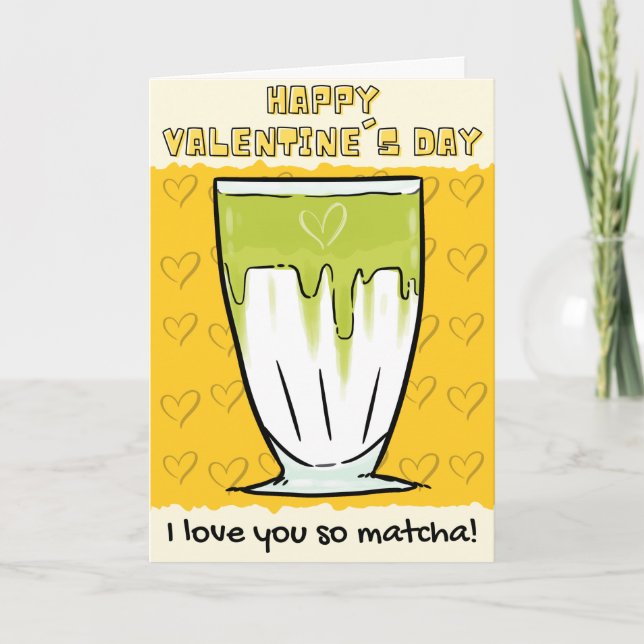 Tarjeta divertida de San Valentín de Matcha (Anverso)