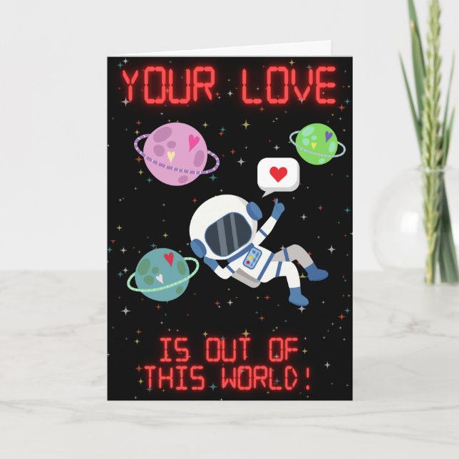 Tarjeta divertida de San Valentín para astronauta  (Anverso)