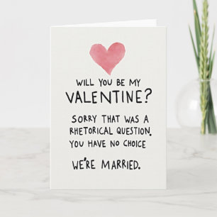 Tarjeta divertida de San Valentín para pareja casa
