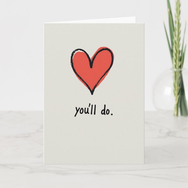 Tarjeta divertida de San Valentín que dice 'Tú ser (Anverso)