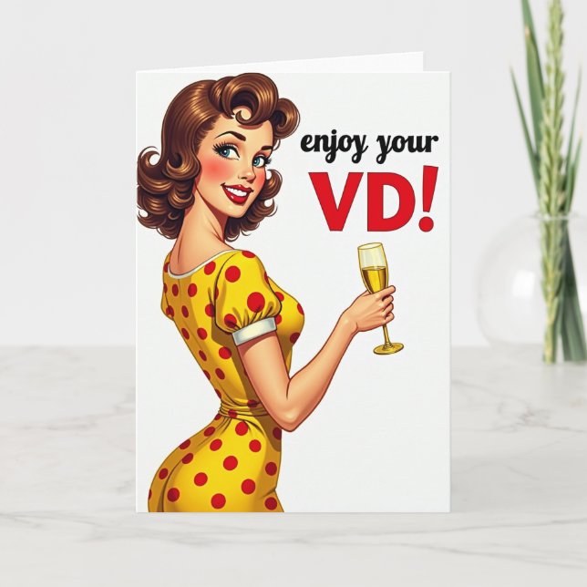 Tarjeta divertida de San Valentín retro (Anverso)