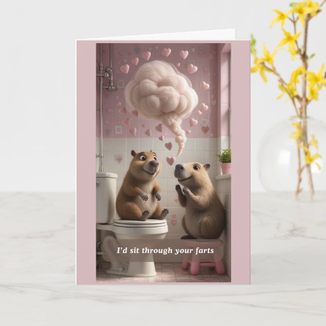 Tarjeta divertida de San Valentín sobre pedos (flor amarilla)