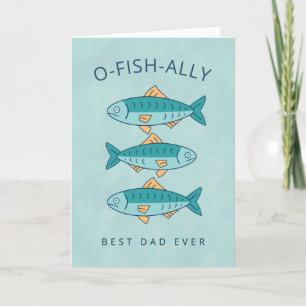 Tarjeta divertida de sardina para el mejor papá de