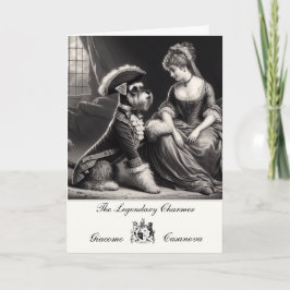 Tarjeta divertida de Schnauzer Casanova doblada