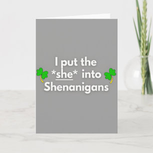 Tarjeta divertida de Shenanigans de ella