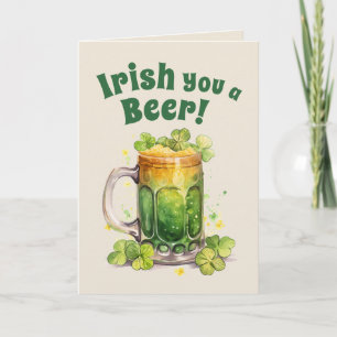 Tarjeta divertida de taza de cerveza del día de Sa