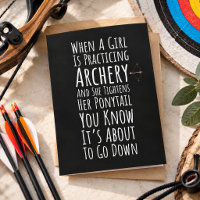 Tarjeta Divertida de Tiro con Arco para Mujeres Ch