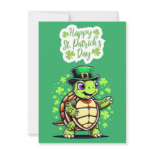 Tarjeta divertida de tortuga - Feliz día de San Pa