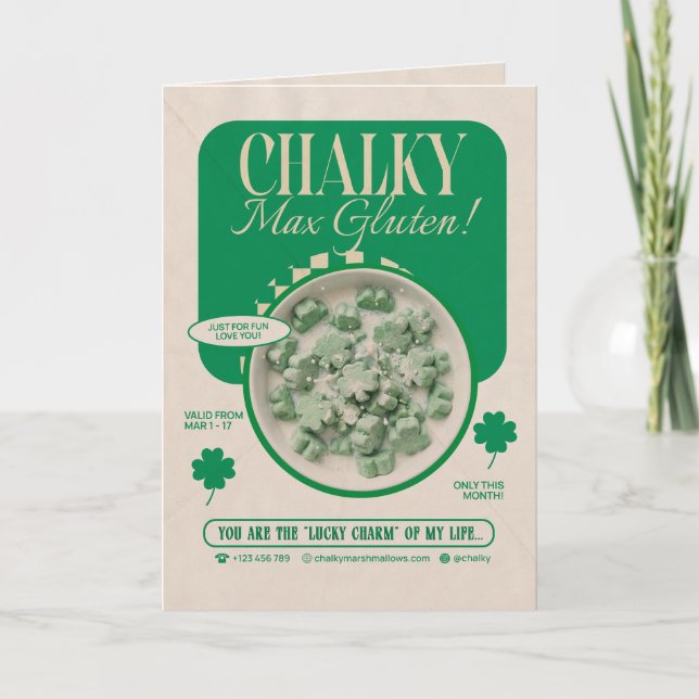 Tarjeta divertida de trébol de shamrock - para él (Anverso)