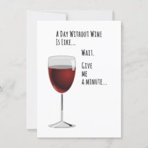 Tarjeta Divertida de Un Día Sin Vino