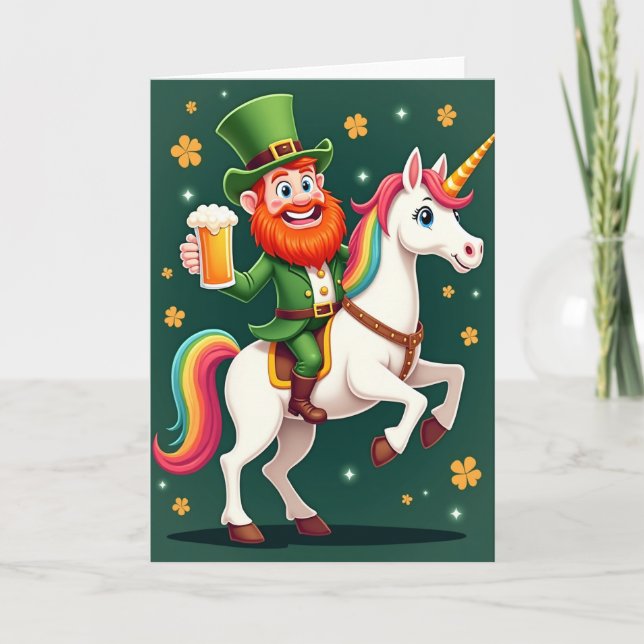 Tarjeta divertida de unicornio a rayas (Anverso)