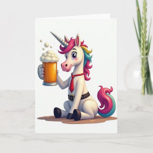 Tarjeta divertida de unicornio para fiesta