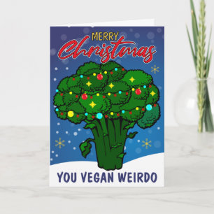 Tarjeta divertida de vegano raro, Feliz Navidad