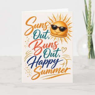 Tarjeta divertida de verano 'Soles Fuera, Traseros