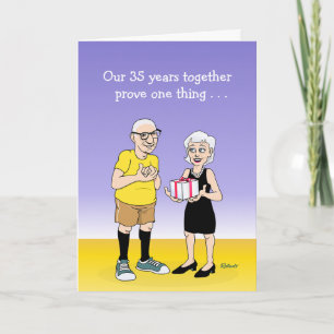 Tarjeta divertida del 35º aniversario para marido