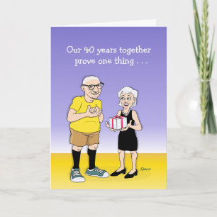 Tarjeta divertida del 40 aniversario para el marid