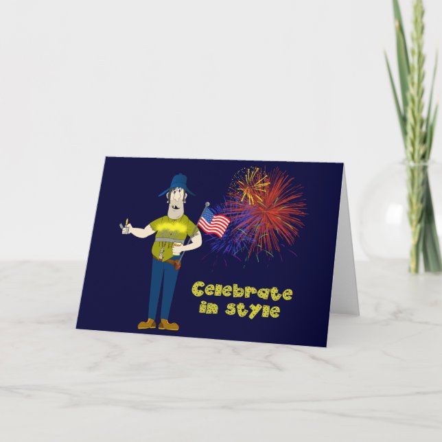 Tarjeta divertida del 4 de julio (Anverso)