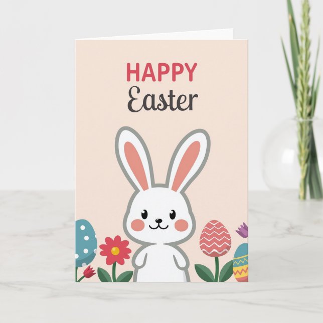 Tarjeta divertida del conejo de Pascua (Anverso)