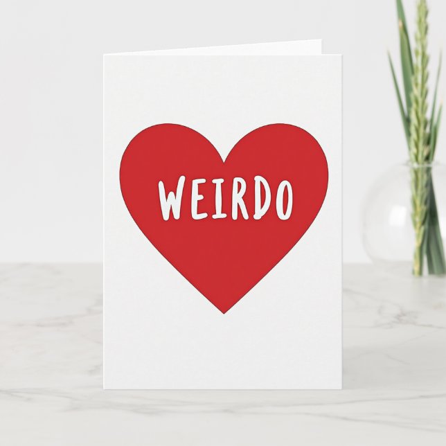Tarjeta divertida del corazón de raro (Anverso)
