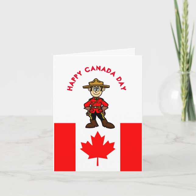Tarjeta divertida del Día de Canadá para un Mounti (Anverso)