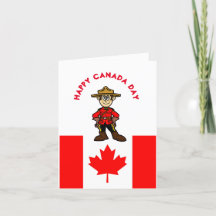 Tarjeta divertida del Día de Canadá para un Mounti