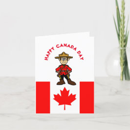Tarjeta divertida del Día de Canadá para un Mounti