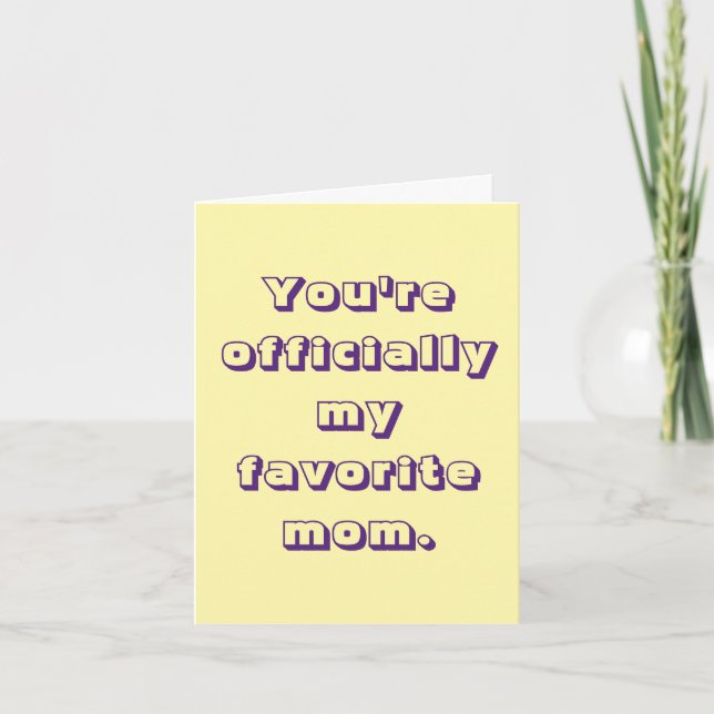 Tarjeta divertida del día de la madre - Amarillo (Anverso)