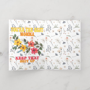 Tarjeta divertida del Día de la Madre con flores