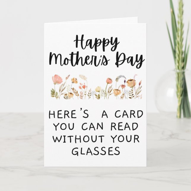 Tarjeta divertida del Día de la Madre con mala vis (Anverso)