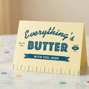 Tarjeta divertida del día de la madre con mantequi