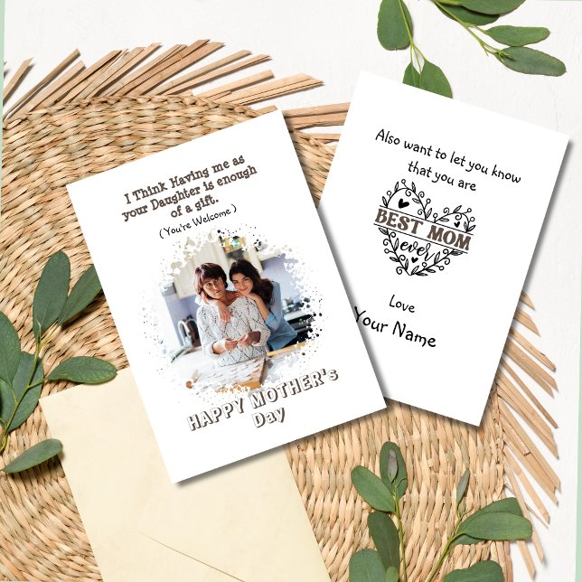 Tarjeta divertida del Día de la Madre de Hija (Subido por el creador)