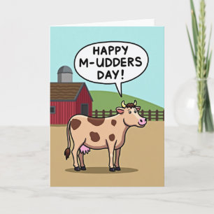 Tarjeta divertida del Día de la Madre de la vaca