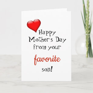 Tarjeta divertida del Día de la Madre del hijo fav