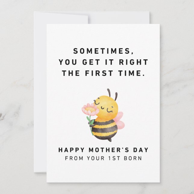 Tarjeta divertida del Día de la Madre del primogén (Anverso)