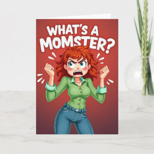 Tarjeta divertida del Día de la Madre para Momster