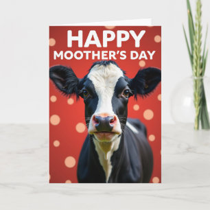 Tarjeta Divertida del Día de la Madre para una Vac