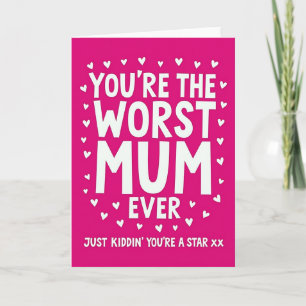 Tarjeta divertida del Día de la Madre Te Quiero