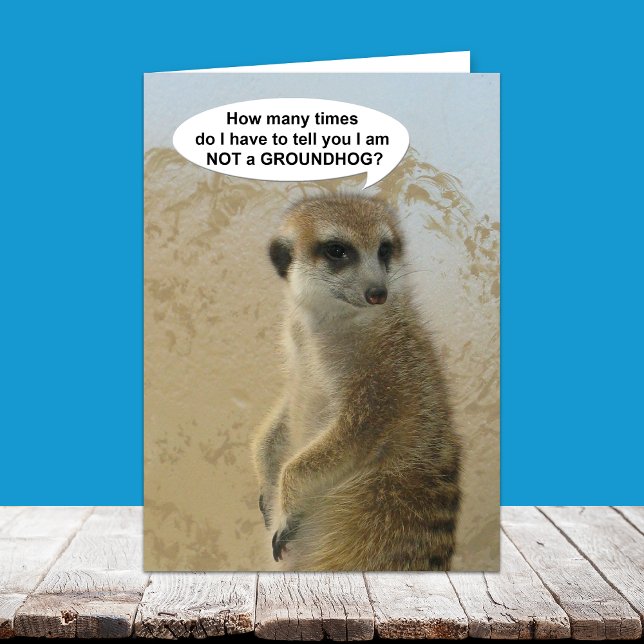 Tarjeta divertida del día de la marmota de Meerkat (Subido por el creador)