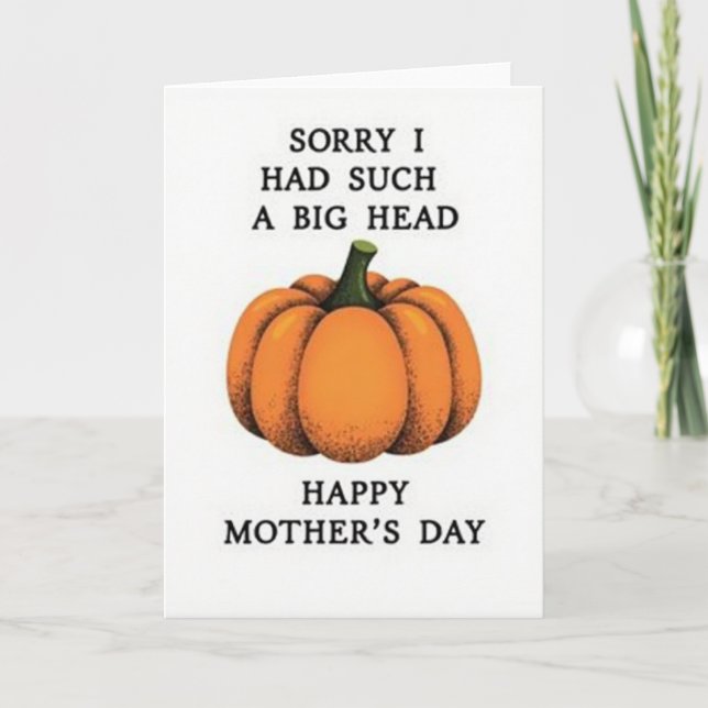 Tarjeta divertida del Día de las Madres con calaba (Anverso)