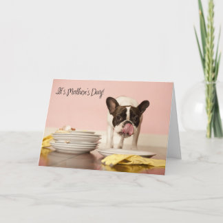 Tarjeta divertida del día de madre del bulldog
