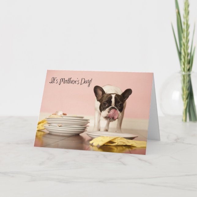 Tarjeta divertida del día de madre del bulldog (Anverso)