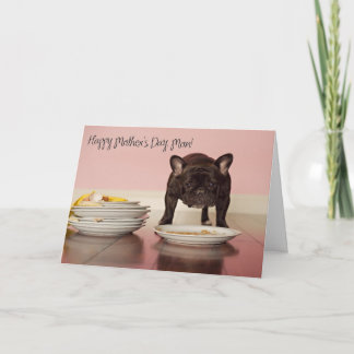 Tarjeta divertida del día de madre del bulldog
