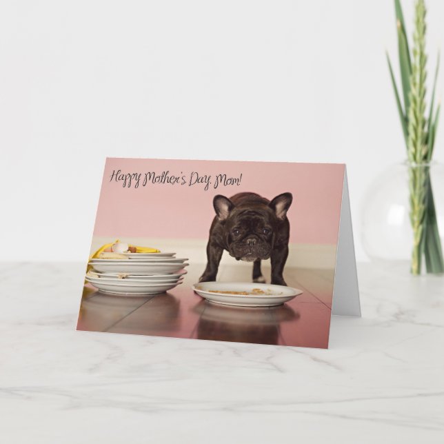 Tarjeta divertida del día de madre del bulldog (Anverso)
