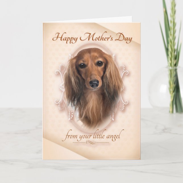 Tarjeta divertida del día de madre del Dachshund (Anverso)